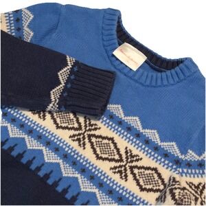 Hanna Andersson Knit Sweater Fair Isle Pattern Blue‎ Nordic Size 110 (US 5)